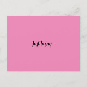 Briefkaart gewoon te zeggen roze wenskaart