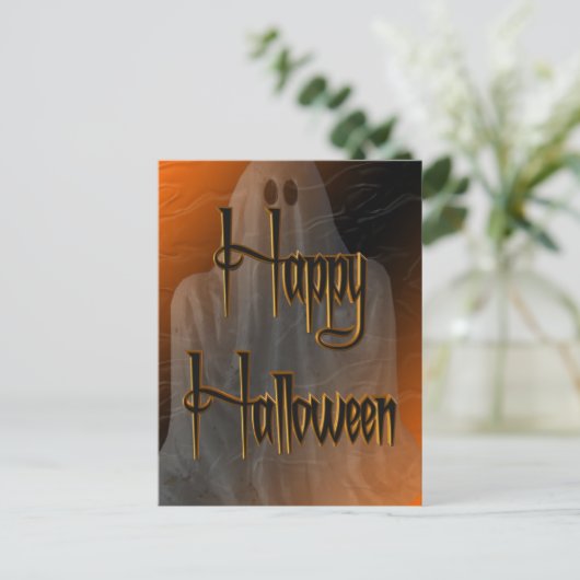 Briefkaart Ghosted Happy Halloween (Staand voorkant)