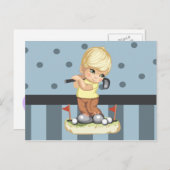 Briefkaart Golfjongen (Voorkant / Achterkant)