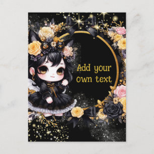 BRIEFKAART   Gothic Meisjes Kawaii Chibi Schattige