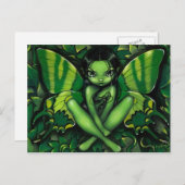 briefkaart "Green Butterfly Fantasy" (Voorkant / Achterkant)