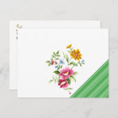 Briefkaart Green Stripe Floral (Voorkant / Achterkant)