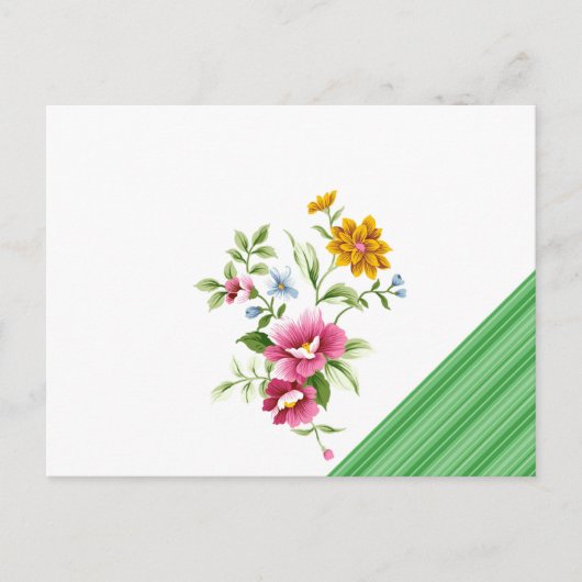 Briefkaart Green Stripe Floral (Voorkant)