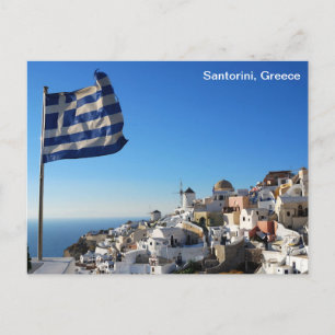 Briefkaart Griekenland met het landschap Santorini