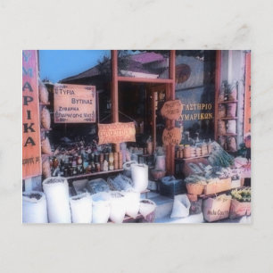 Briefkaart Griekse winkel
