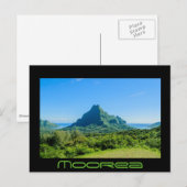 Briefkaart Groen Moorea zwarte tekst (Voorkant / Achterkant)