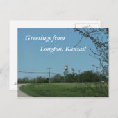 Briefkaart: Groeten uit Longton, Kansas. Briefkaart (Voorkant / Achterkant)