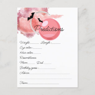 Briefkaart grootte roze baby shower Voorspellingsk