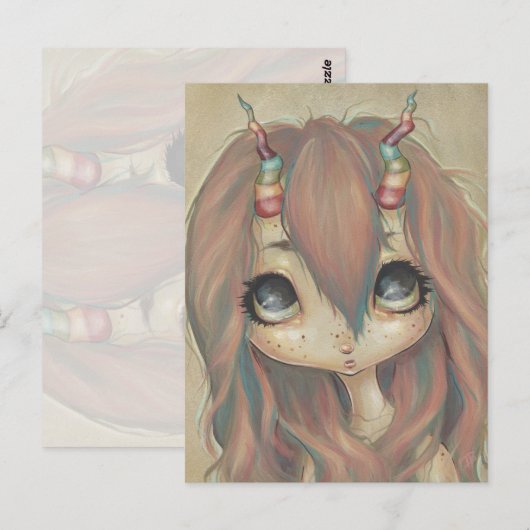 Briefkaart grote ogen (Voorkant / Achterkant)