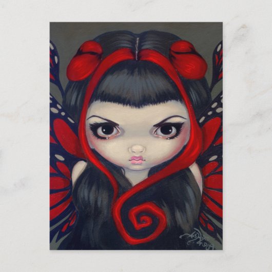 briefkaart "Grumpy Red Fairy" (Voorkant)