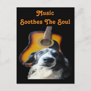 Briefkaart Guitar Dog