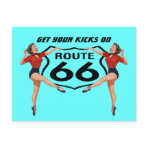 Briefkaart Haal uw pictogrammen op route 66 - weg 