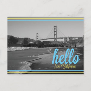 Briefkaart - Hallo uit Californië (Kaart op rug)