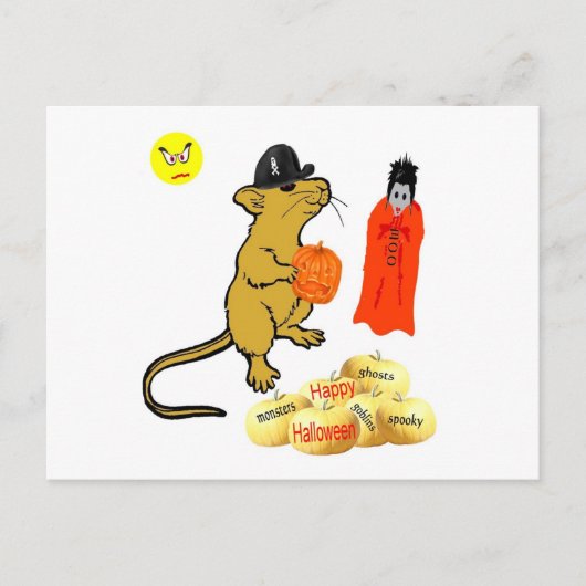Briefkaart Halloween Mouse (Voorkant)