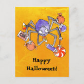 Briefkaart Halloween Spider (Voorkant)