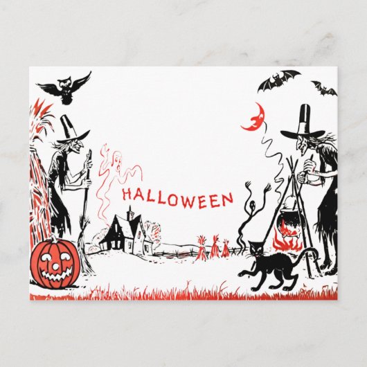Briefkaart Halloween Witches (Voorkant)