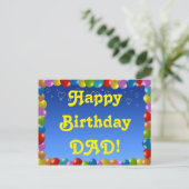 Briefkaart Happy Birthday Dad (Staand voorkant)