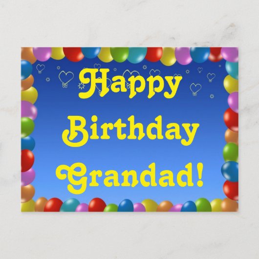 Briefkaart Happy Birthday Grandad (Voorkant)