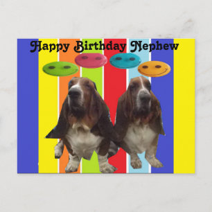 Briefkaart Happy Birthday Neefje Basset