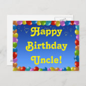 Briefkaart Happy Birthday Uncle (Voorkant / Achterkant)