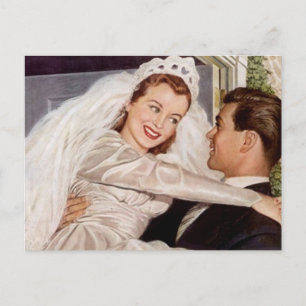 Briefkaart Happy Bride Groom Paar Trouwen