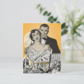 Briefkaart Happy Bride Groom Paar Trouwen (Staand voorkant)
