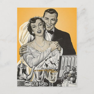 Briefkaart Happy Bride Groom Paar Trouwen