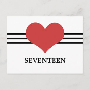 Briefkaart hartslag, rood