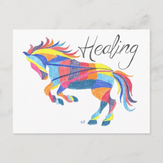 Briefkaart Healing Horse van Sherry Jarvis (Voorkant)