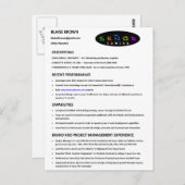 Briefkaart hervatten (Voorkant / Achterkant)