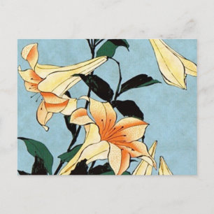 Briefkaart Hokusai Japanse Lilies