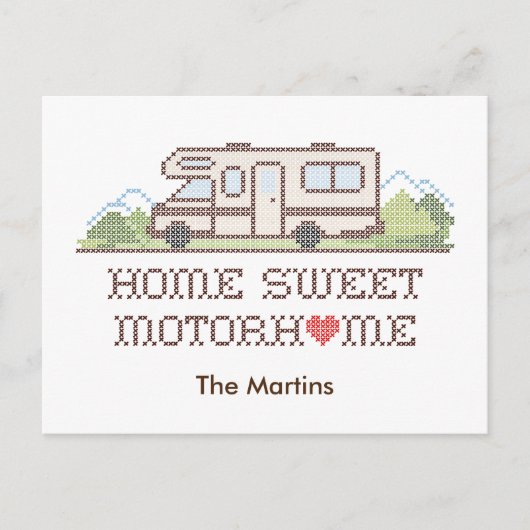 Briefkaart Home Sweet Motor Home (Voorkant)