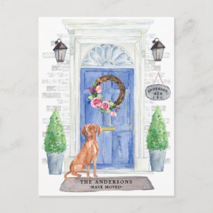 Briefkaart Hongaarse Vizsla Moving Announcement