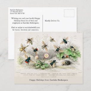Briefkaart honingbijen