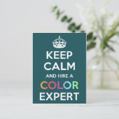 Briefkaart houdt kalm en verhuurt een Kleurdeskund (Staand voorkant)