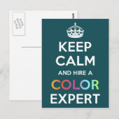 Briefkaart houdt kalm en verhuurt een Kleurdeskund (Voorkant / Achterkant)