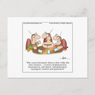 Briefkaart HUNTERS & GATHERERS tegen April McCallu