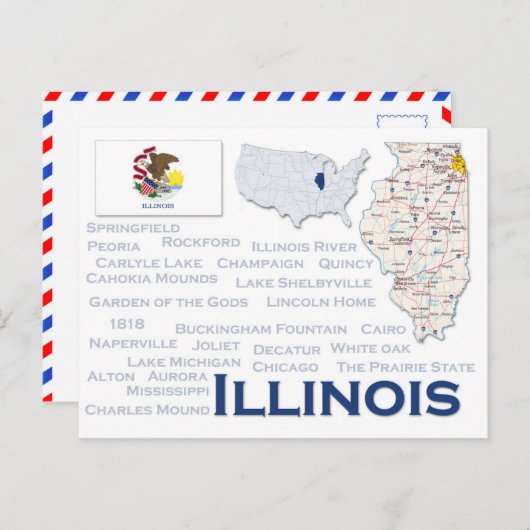 Briefkaart "Illinois" (Voorkant / Achterkant)