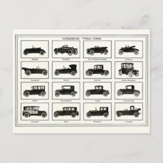 Briefkaart - illustratie van de Automobielen