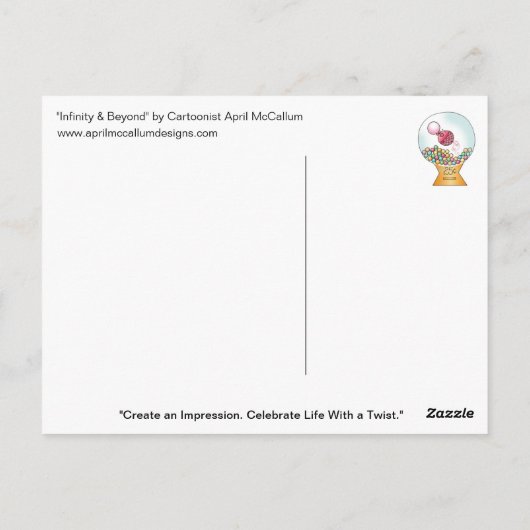 BRIEFKAART INFINITEIT EN BEYOND Cartoon (Achterkant)