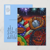 BRIEFKAART INVITATIE Zomergrillen 4 juli PC (Voorkant / Achterkant)