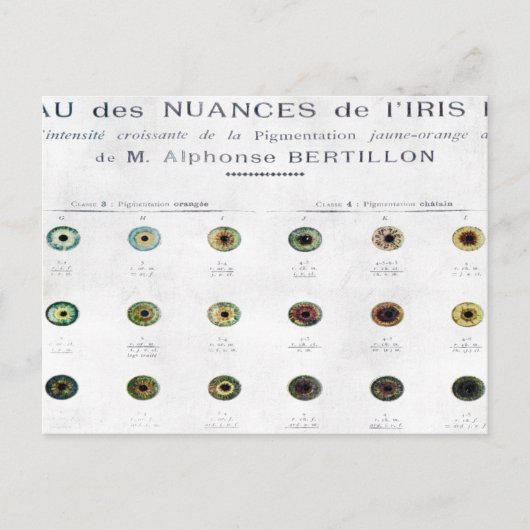 Briefkaart Iris-kleurengrafiek (Voorkant)