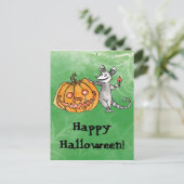 Briefkaart Jack-o-Lantern Opossum (Staand voorkant)