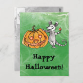 Briefkaart Jack-o-Lantern Opossum (Voorkant / Achterkant)