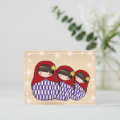 Briefkaart Japanse stijl Matryoshka (Staand voorkant)