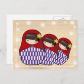 Briefkaart Japanse stijl Matryoshka (Voorkant / Achterkant)