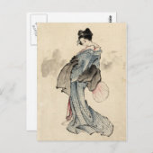 Briefkaart Japanse vrouw (Voorkant / Achterkant)