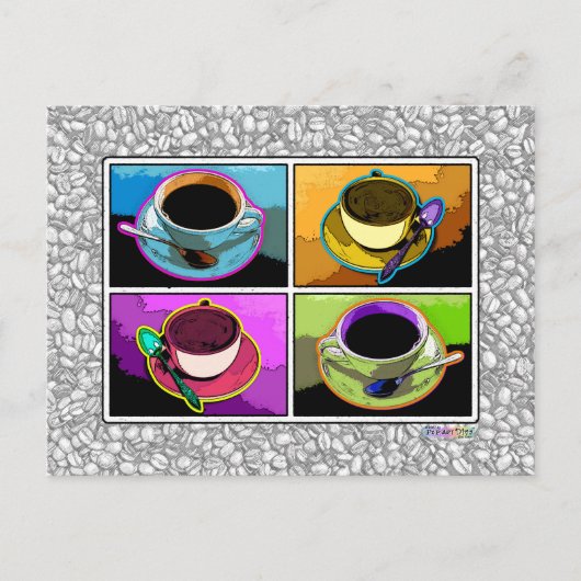 Briefkaart - Java Verslavingen Pop Art (Voorkant)
