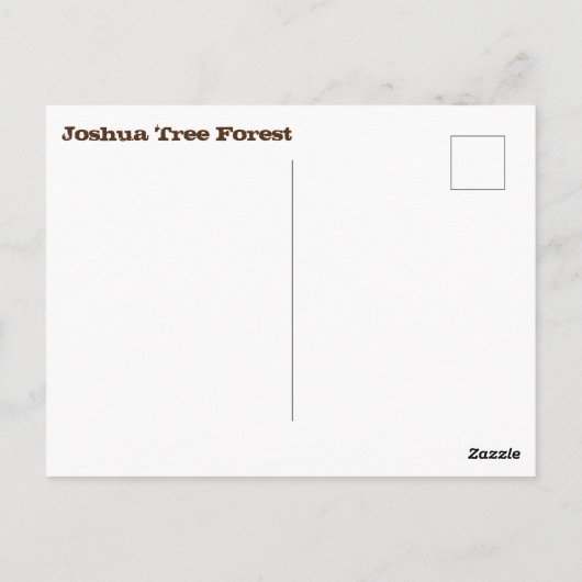 Briefkaart Joshua Tree (Achterkant)