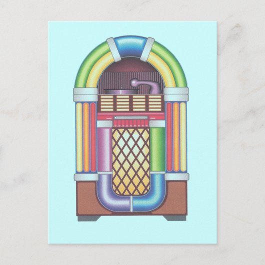 Briefkaart Jukebox Retro Party Uitnodigingen (Voorkant)